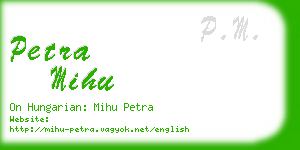 petra mihu business card